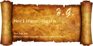 Herlinger Gyula névjegykártya